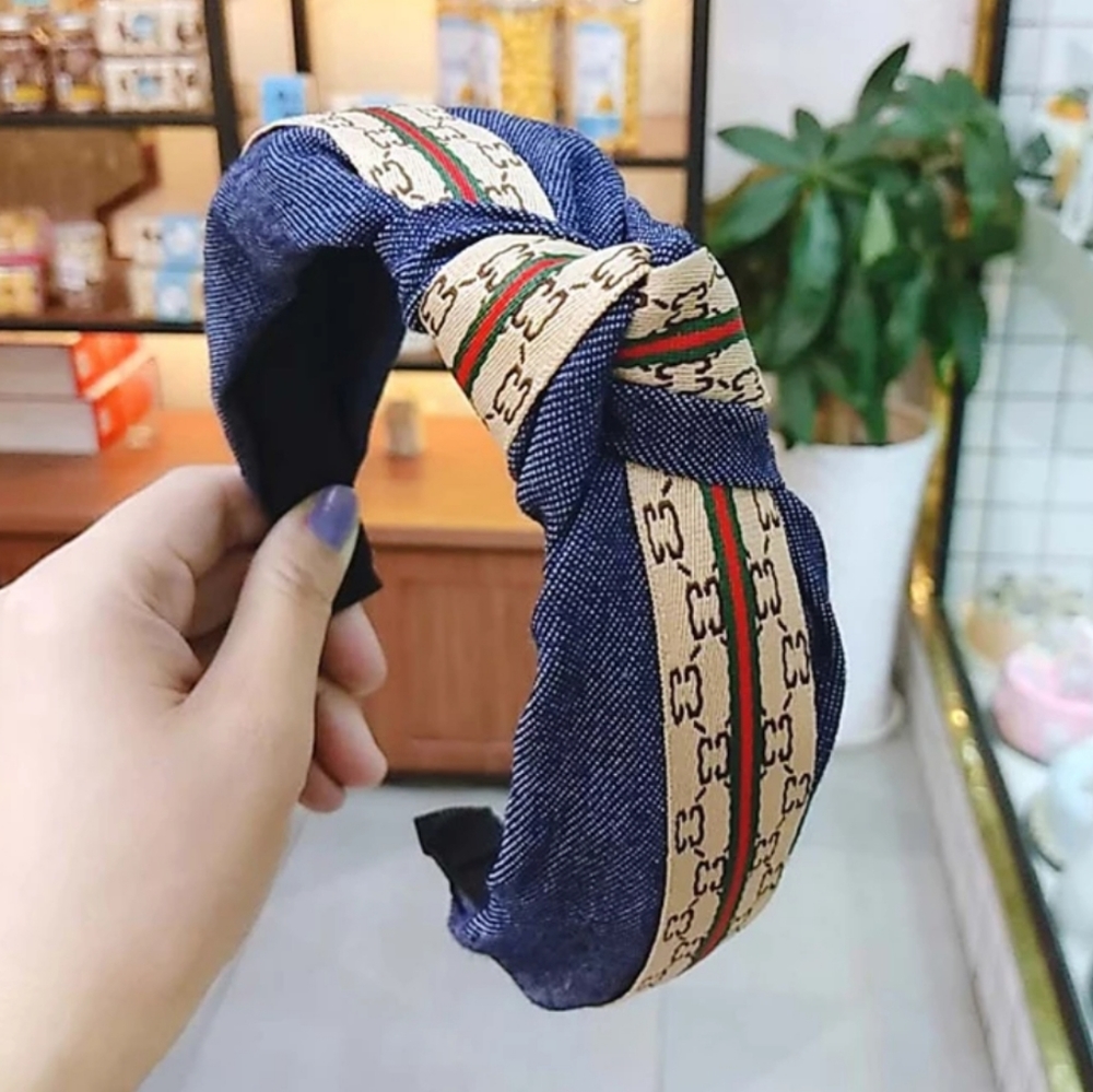 Fashionable Top Knotted Denim Headband - Picture 2 of 2